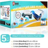 Ülbag Vakumlu Hurç 5' li SET Elbise Yorgan Battaniye Hurcu Poşet Hurç Vakumlu Saklama Torbası