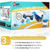 Ülbag Zip&Zip 3' Lü Jumbo Set Büyük Boy Vakumlu Hurç Yorgan Hurcu Vakumlu Poşet
