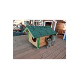 Ulcay Ahşap Kedi Evi Zeytin Yeşili
