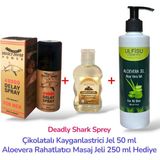 ULFİSU COSMETİCO Ulfisu Cosmetico Deadly Shark 48000 Geciktıriçı Sprey - PROLOVE Çikolatalı Kayganlastiricı Jel ve Aloevera Masaj Jeli Hediye