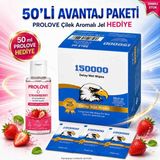 ULFİSU COSMETİCO Vıga 150000 Tek Kullanımlık Geçiktırici ıslak Mendil 50 Adet - Prolove Çilekli Kayganlastirici Jel 50 ml Hediye
