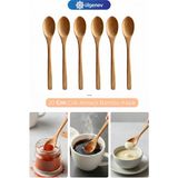 Ülgenev 6 Adet Çok Amaçlı Doğal Bambu Karıştırma ve Ölçü Kaşığı - Latte,kahve, Baharat ve Bebek Mama Kaşığı - Ahşap