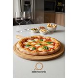 Ulgenex 40 Cm Bambu Saplı Sunumluk, Servis Tahtası, Pizza Lahmacun Pide Tepsisi