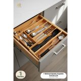 Ulgenex Bambu Sürgülü Çok Amaçlı Çekmece İçi Kaşıklık 7 Bölmeli - Ayarlanabilir Kaşıklık ve Organizer