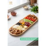 Ulgenex Premium %100 Bambu Oval Sunum Tepsisi Büyük Boy Kahvaltı ve Servis Tabağı 45x16 cm