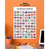Ülke Bayrakları ve Başkentleri Pvc Kaplamalı Poster 21x30 cm