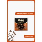 Ülker 60% Bitter Kare Çikolata - 70 gram - 6 Adet