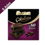 Ülker %80 Bitter Kare Çikolata 60 G X 6 Adet