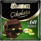Ülker Bütün Antep Fıstıklı %60 Bitter Çikolata 65 gr x 6 Adet - PAKET