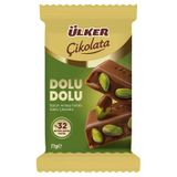 Ülker Çikolata Dolu Tablet 77 G Antep Fıstıklı - Dolu Dolu Lezzet 3'Li Ekonomik Paket
