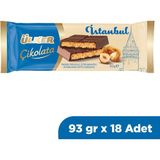 Ülker Çikolata Istanbul Fındıklı Dolgulu, Çıtır Kadayıflı ve Baklavalı Çikolata 93 gr x 18 Adet