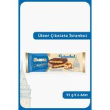 Ülker Çikolata İSTANBUL - Fındıklı Dolgulu, Çıtır Kadayıflı ve Baklavalı Çikolata - 93 gram - 6 Adet