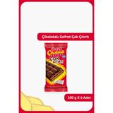 Ülker Çikolatalı Gofret Çok Çıtırtı, Sütlü Çikolata Kaplamalı Fındıklı Kremalı, 100 g, 6 Adet