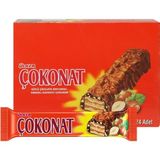 Ülker ÇOKONAT -Sütlü Çikolata ve Fındık Parçacığı Kaplamalı Fındıklı Kremalı Gofret- 33 gram-144 Adet