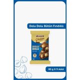 Ülker Dolu Dolu %32 Bütün Fındıklı Sütlü Çikolata - 80 Gram - 9 Adet - 1 Adet - Miktar