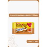 Ülker İKRAM Kremalı Fındıklı Bisküvi - 3'lü Paket - 252 gram - 12 Adet