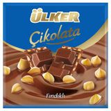 Ülker Kare Çikolata 60 G Fındıklı Sütlü Çikolata 8'Li Avantaj Paketi