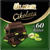 Ülker Kare Çikolata 65G Bitter Fıstıklı - Antep Fıstıklı Lezzet - 65 G