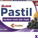 Ülker Pastil Şekersiz Takviye Edici Gıda (Kara Mürver, Aserola, Çinko, Propolis) 12'Li Kutu