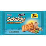 Ülker Saklıköy Sütlü Kremalı Bisküvi 3'lü Paket 264 gr Tam Tahıllı Lif Kaynağı