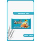 Ülker SAKLIKÖY Sütlü Kremalı Bisküvi - 3'lü Paket - 264 gram - 12 Adet