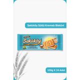 Ülker SAKLIKÖY Sütlü Kremalı Tam Tahıllı Bisküvi - 100 gram - 24 Adet