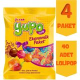 Ülker Yupo Lolipop Ekonomik Paket Kola Çilek Portakal Aromalı 11GR x 40 Adet Lolipop - 1 Adet