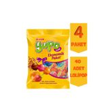 Ülker Yupo Lolipop Ekonomik Paket Kola Çilek Portakal Aromalı 11gr X 40 Adet Lolipop