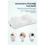 Ulralüks Boyun Destekli Visco Ortopedik Yastık - 68x39x13-11cm Beyaz