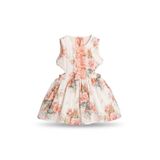 ULTİMA BABY Kız Çocuk Çiçekli Kabarık Elbise-Soft Somon Renk (tam kalıp)
