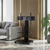 ULTIMATE Sq-b 60 Askılı Tv Sehpası 42" 55" Uyumlu Tekerlekli Siyah
