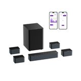 ULTIMEA Dolby Atmos ile 7.1 Ses Çubuğu, 500W Ev Sineması Surround Sistemi, HDMI IN & eARC/AUX/Optik, 4 Kablolu Surround Hoparlör, Kablosuz Subwoofer'lı TV için Surround Ses Sistemi, Poseidon D80 Boom