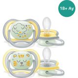 Ultra Air Gece Emzik, 18 Ay+, 2’li Paket, Karanlıkta Parlayan, Ortodontik Silikon, Geniş Hava De