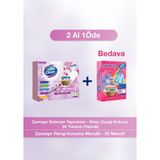 Ultra Clean Çamaşır Rengi Koruma Mendili (30 Mendil) + Çamaşır Deterjan Yaprakları - Kiraz Çiçeği Kokusu 50 Yıkama (Yaprak)