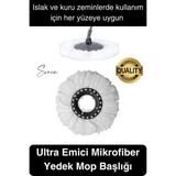 Ultra Emici Yedek Mop Başlığı Mikrofiber Paspas Püsküllü Temizlik Fayans Parke Laminant Silme Bezi - Beyaz - Diğer