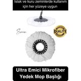 Ultra Emici Yedek Mop Başlığı Mikrofiber Paspas Püsküllü Temizlik Fayans Parke Laminant Silme Bezi