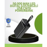 Ultra Güçlü 50.000 Mah Powerbank – Led Ekranlı, Çoklu Bağlantı Seçenekli, Akıllı Koruma Sistemli Şarj Ünitesi - Lisinya