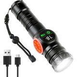 Ultra Güçlü Şarjlı El Feneri, 30W Ultra Güçlü Led Işık, 9 Farklı Işık Modu, Telefon Şarj Edebilir, IPX6 Su Geçirmez Tasarım, Led Ekranlı Gösterge Paneli, 1 Km Uzun Menzilli Powerbank El Feneri