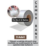 Ultra Güçlü Su Geçirmez Isıya Dayanıklı Alüminyum Izolasyon Tamirat 96 mm x 2 Metre Çamur Bant 3 Adt - Çok Renkli