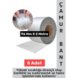 Ultra Güçlü Su Geçirmez Isıya Dayanıklı Alüminyum Izolasyon Tamirat 96 mm x 2 Metre Çamur Bant 5 Adt - Çok Renkli