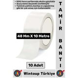 Ultra Güçlü Su Neme Dayanıklı Çok Amaçlı Montaj Onarım Izolasyon Tamir Bantı Beyaz 48 MMX10 mt 10 Ad