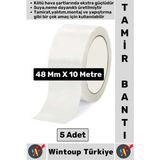 Ultra Güçlü Su Neme Dayanıklı Çok Amaçlı Montaj Onarım Izolasyon Tamir Bantı Beyaz 48 MMX10 mt 5 Adt