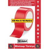Ultra Güçlü Su Neme Dayanıklı Çok Amaçlı Montaj Onarım Izolasyon Tamir Bantı Kırmızı 48MMX10MT 10 Ad