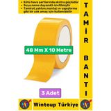 Ultra Güçlü Su Neme Dayanıklı Çok Amaçlı Montaj Onarım Izolasyon Tamir Bantı Sarı 48 MMX10 Mtr 3 Adt