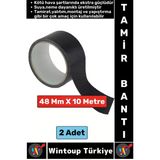 Ultra Güçlü Su Neme Dayanıklı Çok Amaçlı Montaj Onarım Izolasyon Tamir Bantı Siyah 48 MMX10 mt 2 Adt