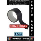 Ultra Güçlü Su Neme Dayanıklı Çok Amaçlı Montaj Onarım Izolasyon Tamir Bantı Siyah 48 MMX10 mt 5 Adt