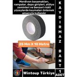 Ultra Güçlü Yapışkan Isg Iş Yeri Ev Depo Kaygan Zemin Merdiven Siyah Kaydırmaz Bant 25 mm x 10 Metre