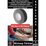 Ultra Güçlü Yapışkan Isg Iş Yeri Ev Depo Kaygan Zemin Merdiven Siyah Kaydırmaz Bant 50 mm x 25 Metre