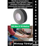 Ultra Güçlü Yapışkan Isg Iş Yeri Kaygan Zemin Merdiven Siyah Kaydırmaz Bant 50 mm x 10 Metre 3 Adet