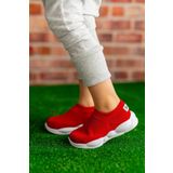 Ultra Hafif Memory Foam İç Taban Çocuk Triko Spor Ayakkabı Kırmızı-m-1002